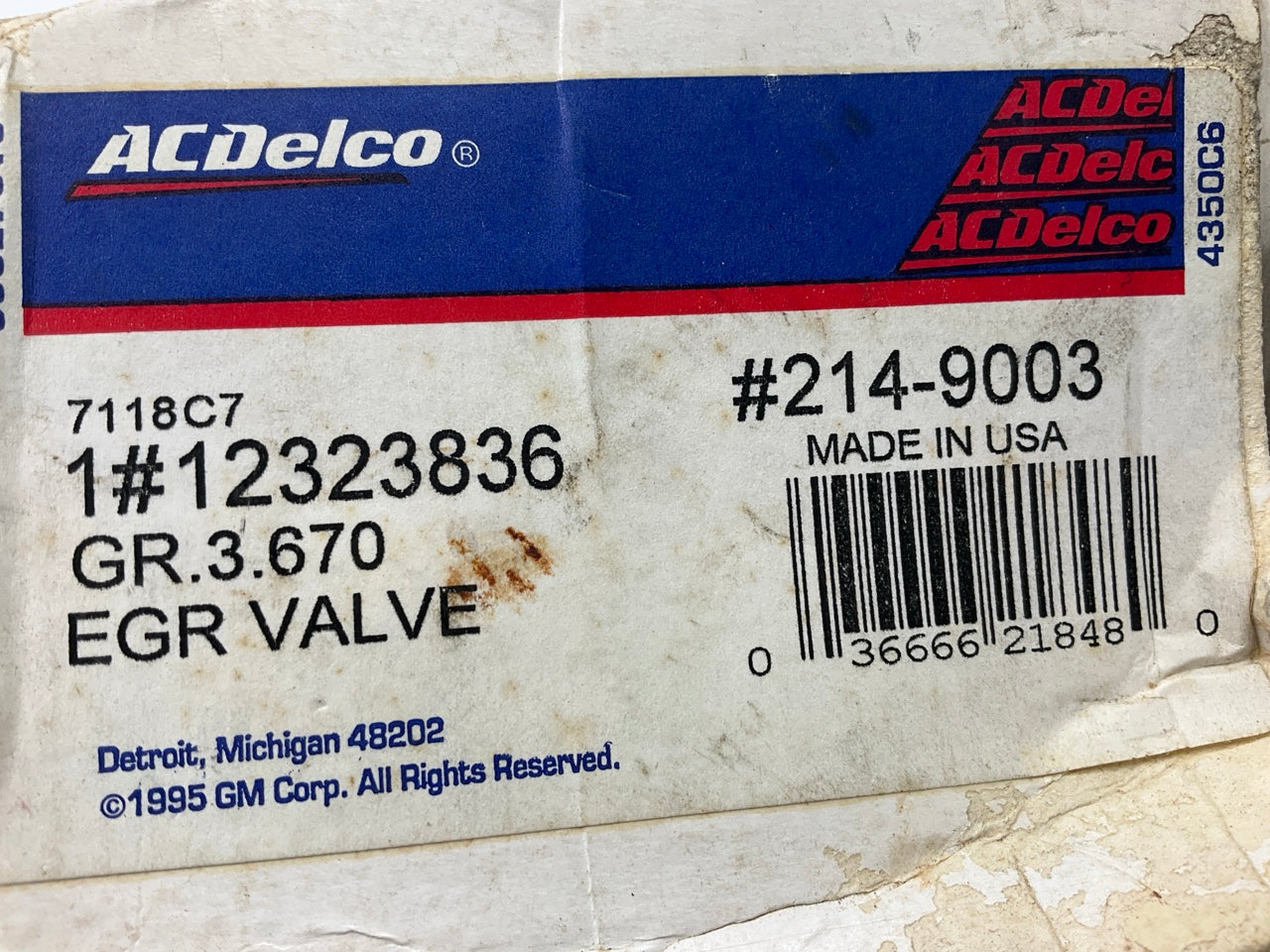 Acdelco 214-9003 EGR Valve