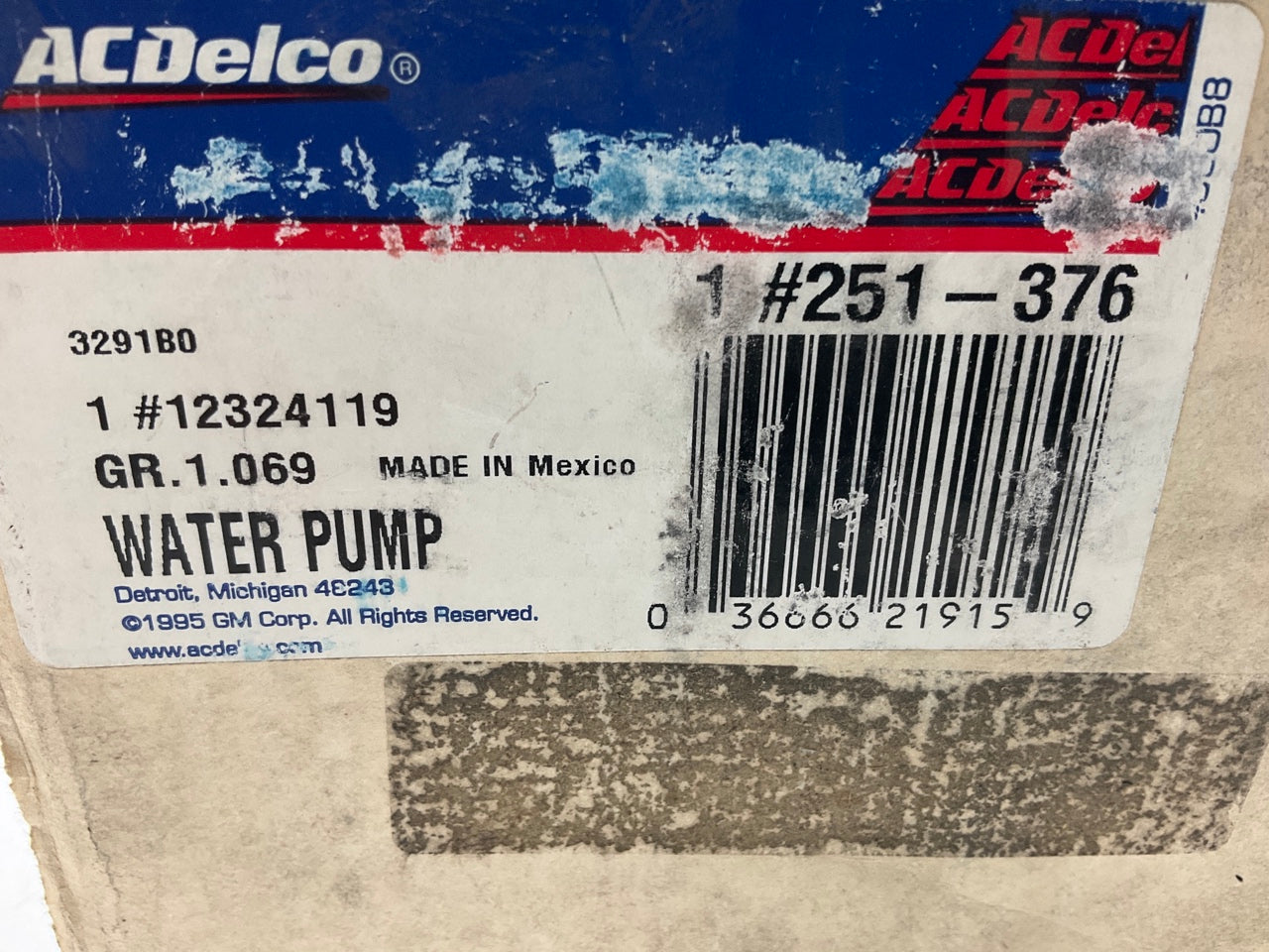 Acdelco 251-376 Water Pump