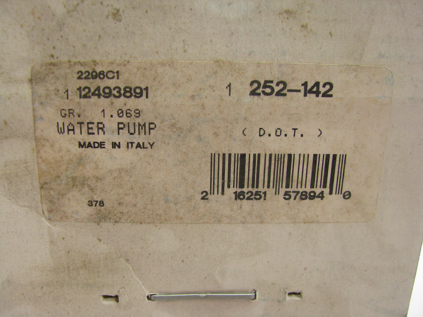 Acdelco 252-142 Water Pump - 1985-89 Toyota MR2, 87-91 Corolla, 90-92 Geo Prizm