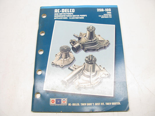 Acdelco 25A-100 Water Pumps Applications & Illustrations Guide - 1989, 168 Pages