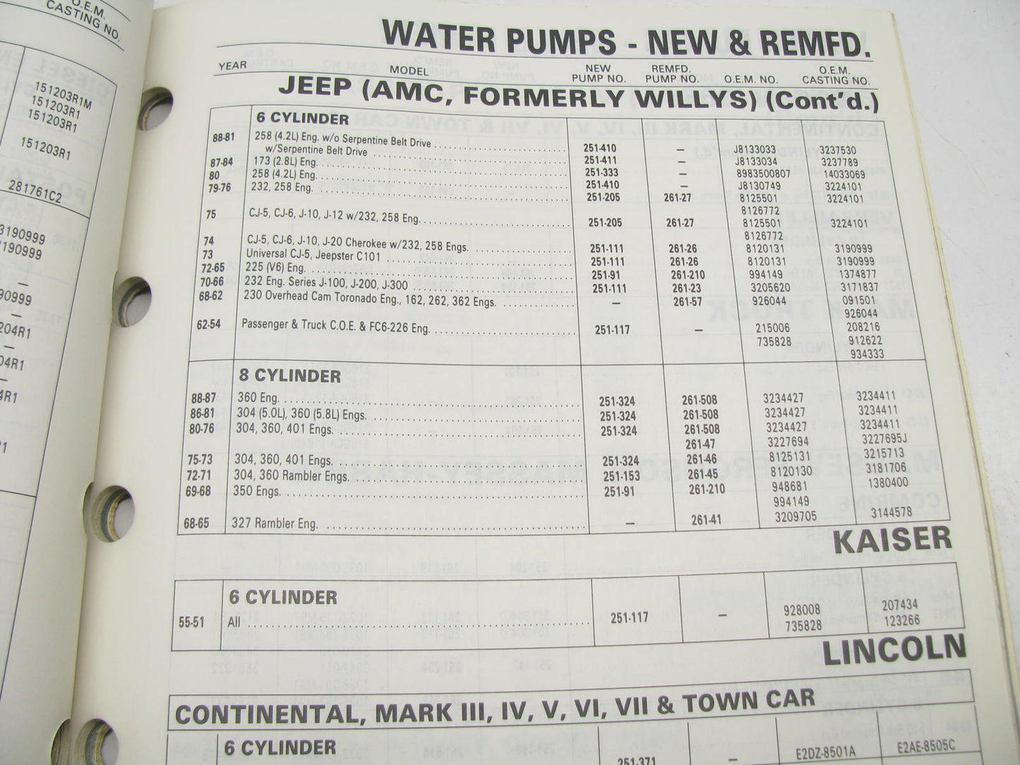 Acdelco 25A-100 Water Pumps Applications & Illustrations Guide - 1989, 168 Pages