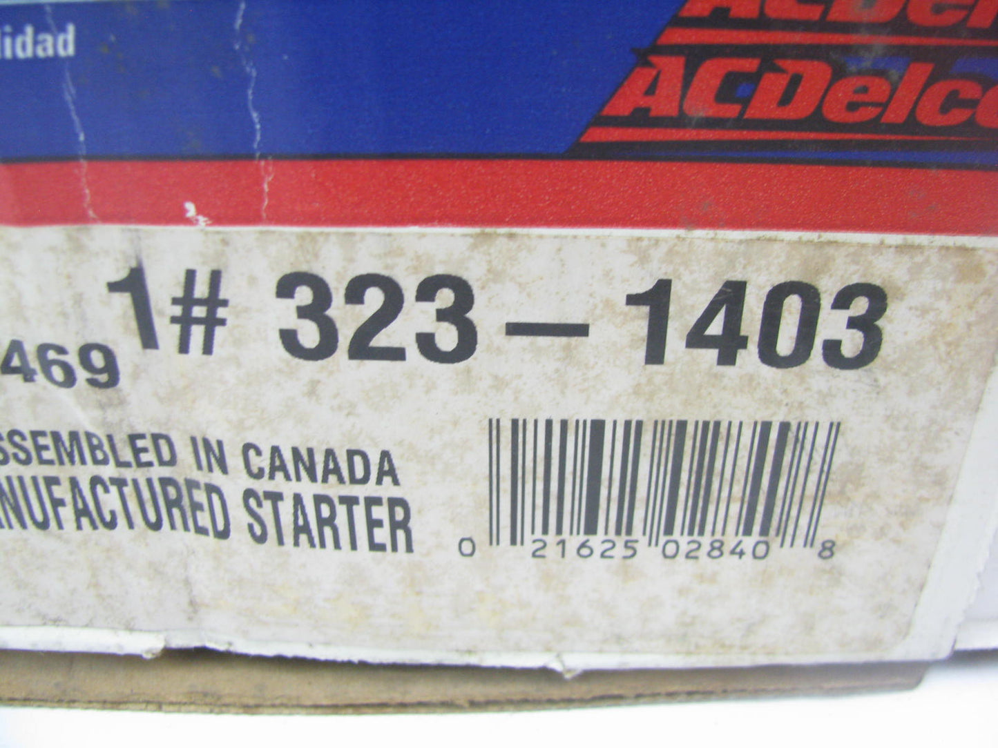 Reman. Acdelco 323-1403 Starter 1988-1990 GM Chevy 4.3L 262 V6