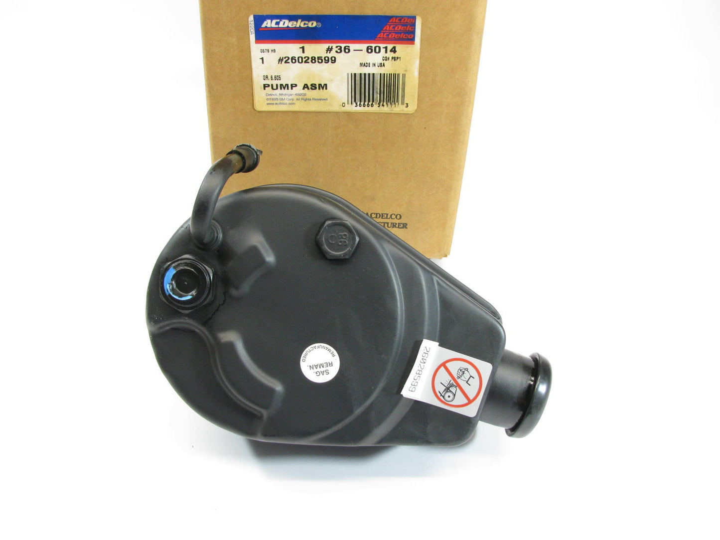 Acdelco 36-6014 Remanufactured Power Steering Pump Without Reservoir