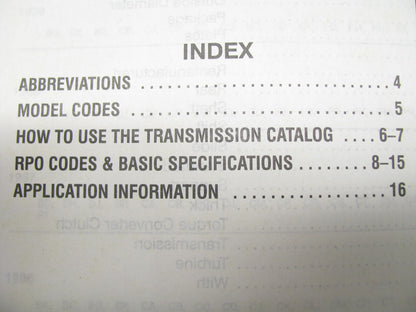 Acdelco 37A-3T40 FWD Drive Automatic Transmission Parts Catalog # 084 1993