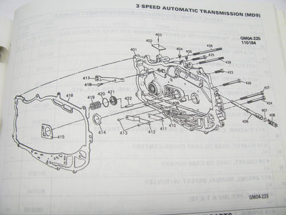 Acdelco 37A-3T40 FWD Drive Automatic Transmission Parts Catalog # 084 1993