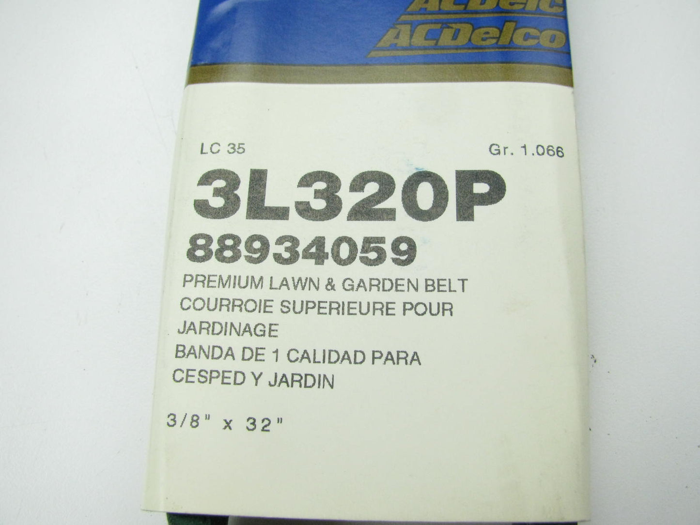 Acdelco 3L320P Lawn & Garden Power Equipment Accessory Drive Belt - 3/8'' X 32''