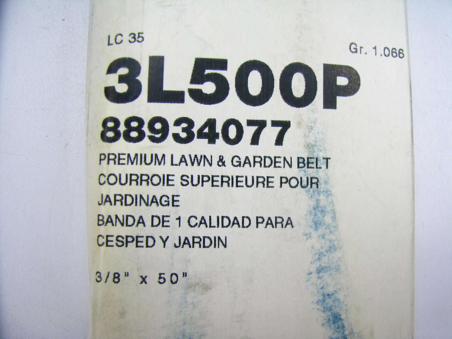 Acdelco 3L500P Lawn & Garden Power Equipment Accessory Drive Belt - 3/8'' X 50''