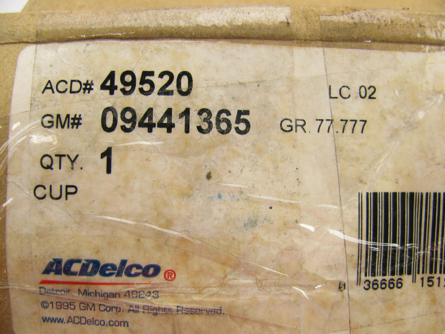 Acdelco 49520 Differential Pinion Race