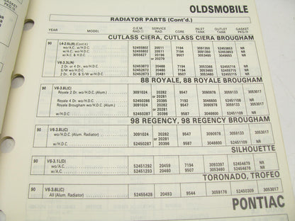 Acdelco 4A-1990 Complete Radiators Cores And Parts Guide 1990 54 Pages