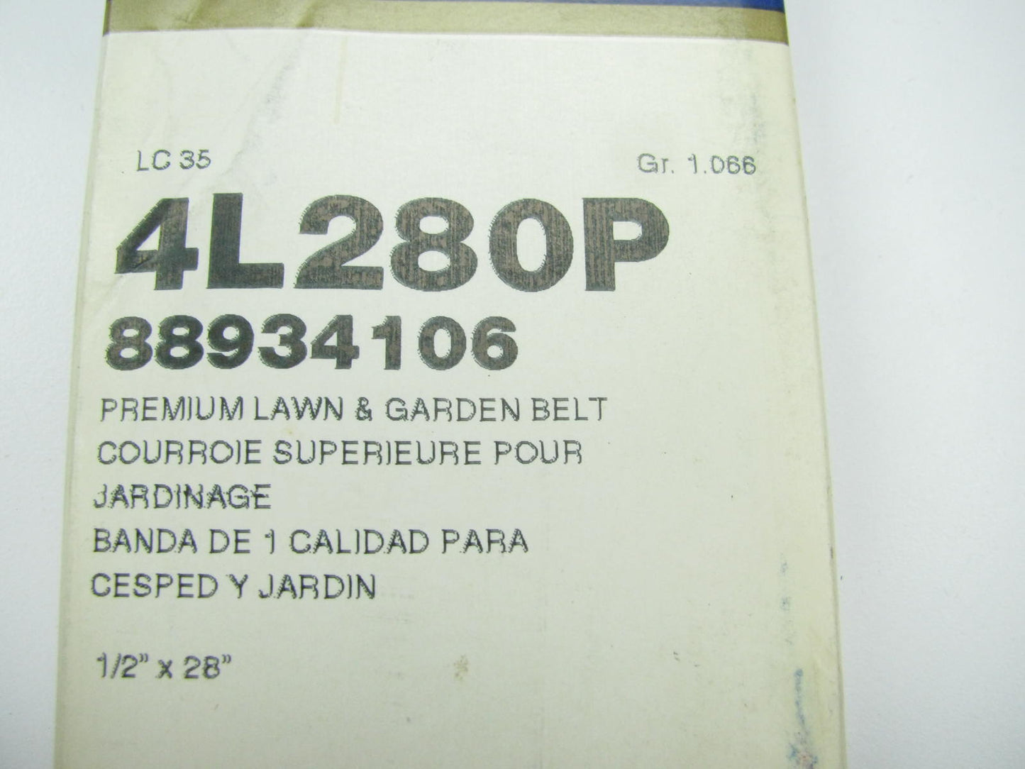 Acdelco 4L280P Lawn & Garden Power Equipment Accessory Drive Belt - 1/2'' X 28''