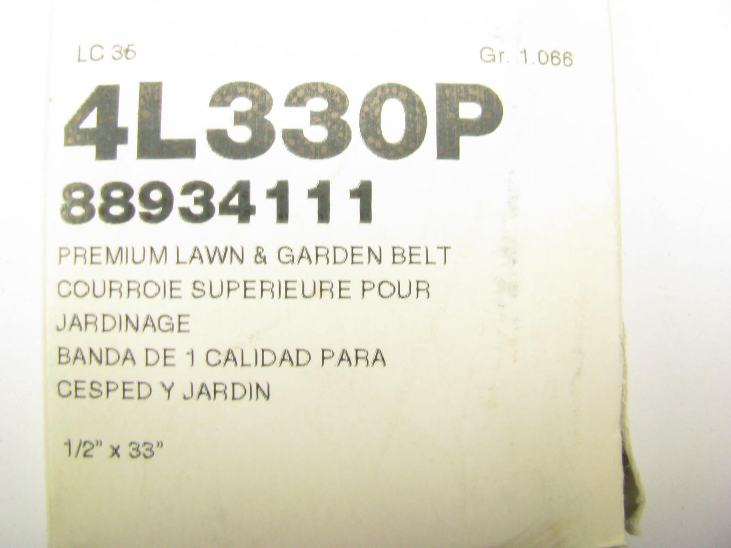 Acdelco 4L330P Lawn & Garden Power Equipment Accessory Drive Belt - 1/2'' X 33''