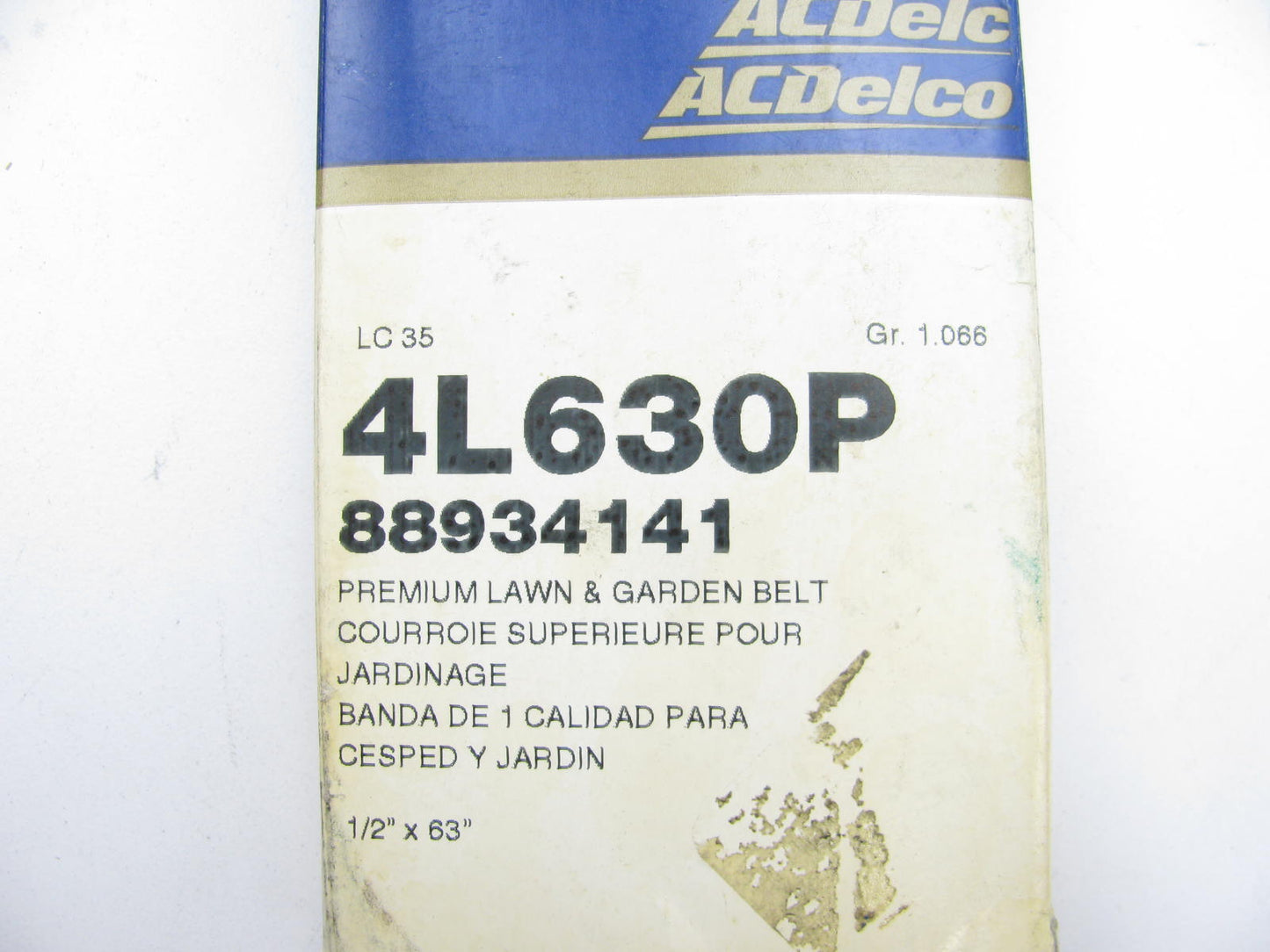 Acdelco 4L630P Power Equipment Accessory Drive Belt - 1/2'' X 63''