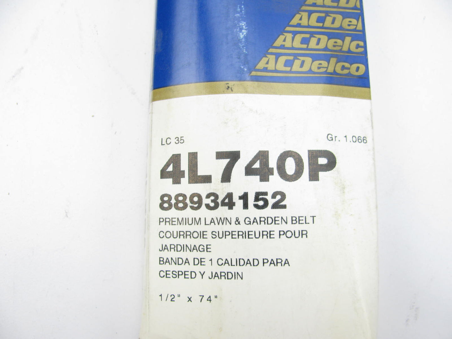 Acdelco 4L740P Lawn & Garden Power Equipment Accessory Drive Belt - 1/2'' X 74''