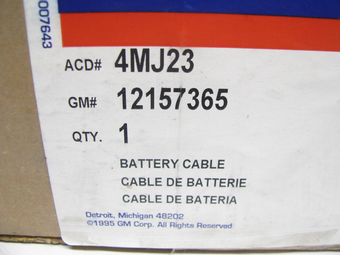 Acdelco 4MJ23 Heavy Duty Top Stud Battery Cable -  24'' Overall Length - OEM GM