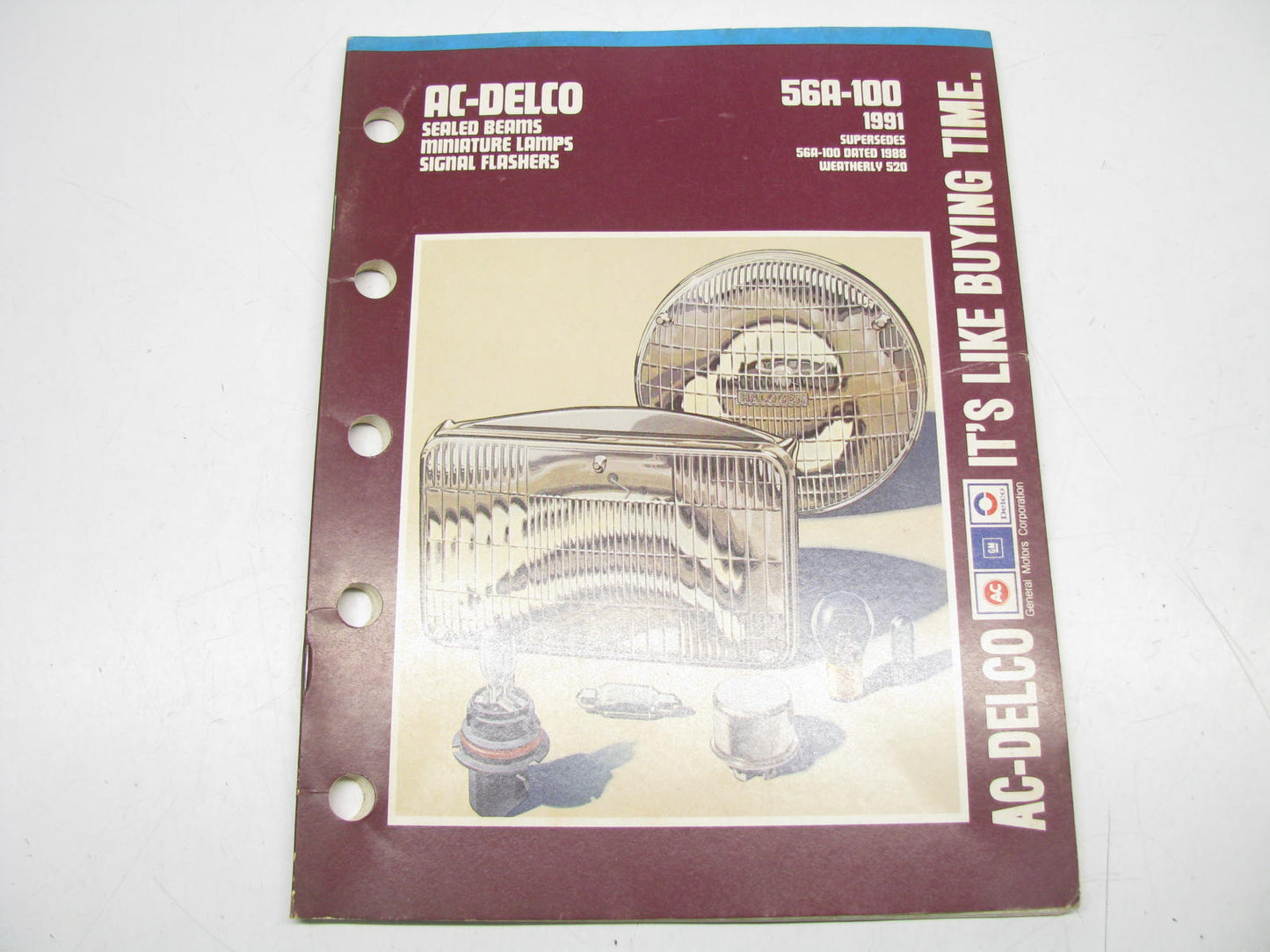 Acdelco 56A-100 Sealed Beam & Minature Lamp Catalog 1988 Weatherly #520, 144 PGS