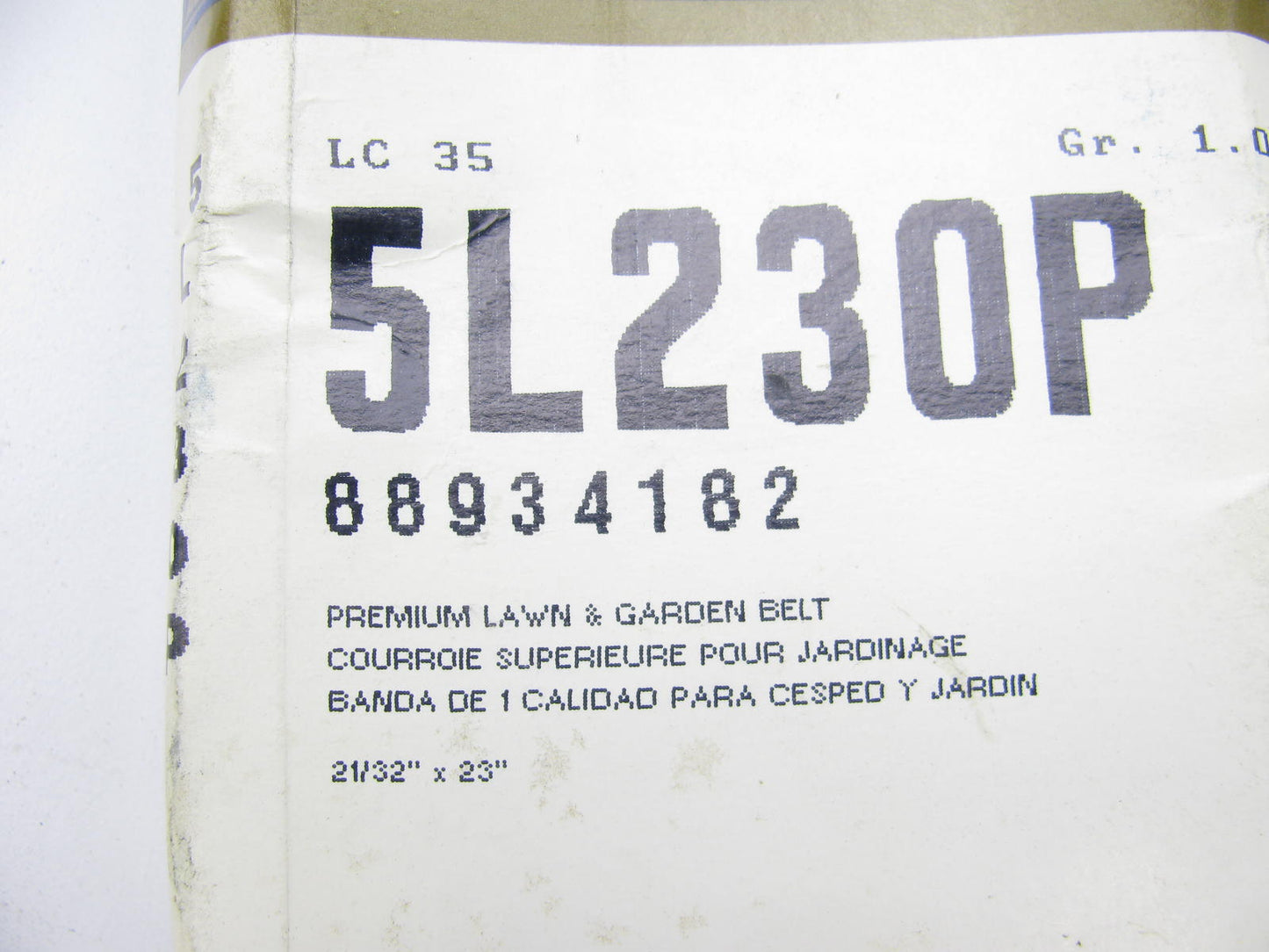 Acdelco 5L230P Power Equipment Accessory Drive Belt - 21/32'' X 23''