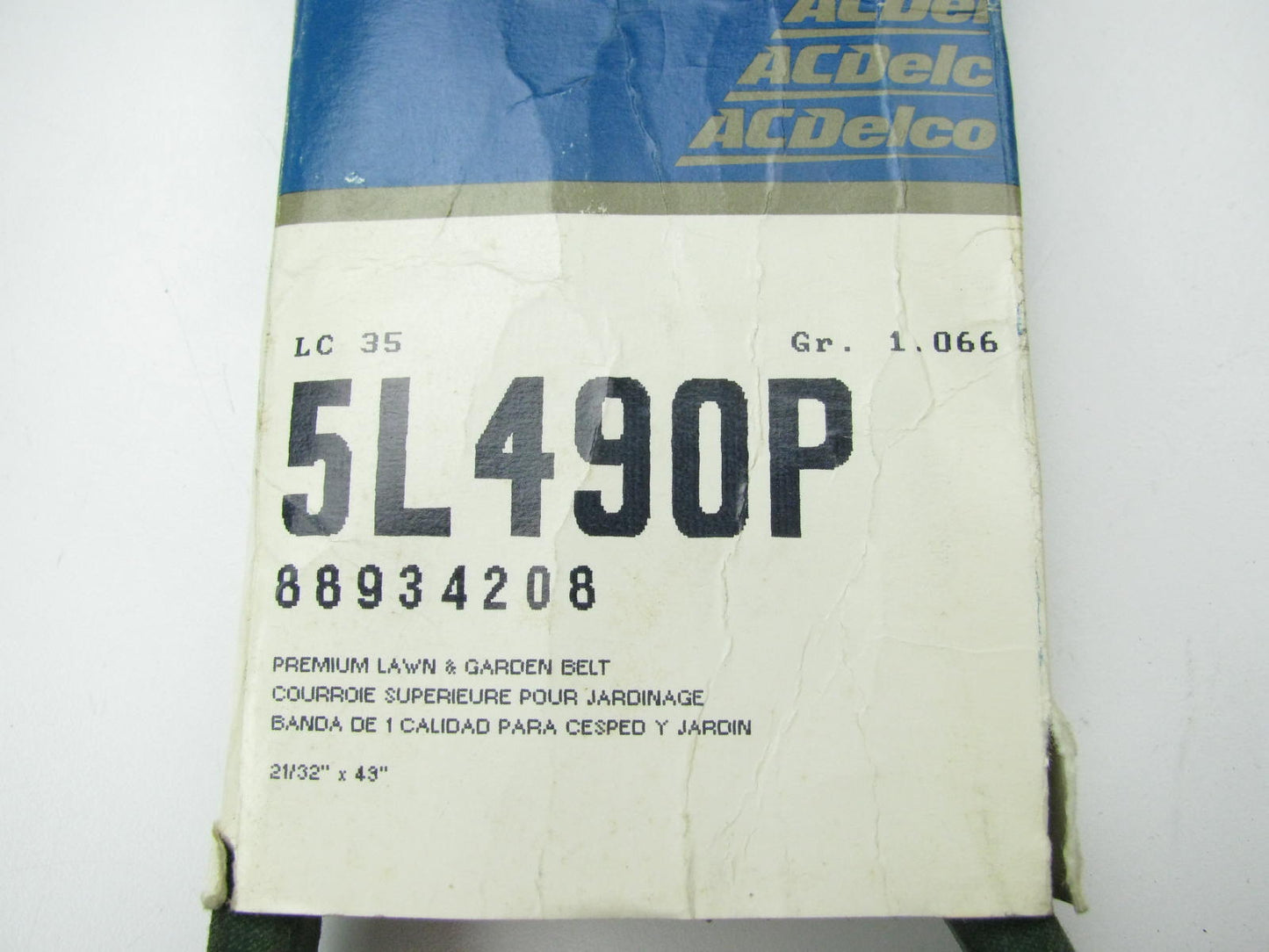 Acdelco 5L490P Lawn & Garden Power Equipment Accessory Drive Belt - 5/8'' X 49''