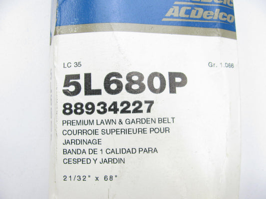 Acdelco 5L680P Lawn & GardenPower Equipment Accessory Drive Belt - 21/32'' X 68''