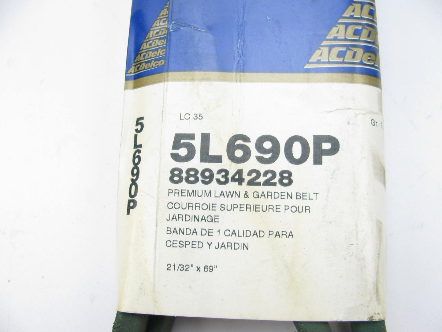 Acdelco 5L690P Lawn & Garden Power Equipment Accessory Drive Belt - 21/32'' X 69''