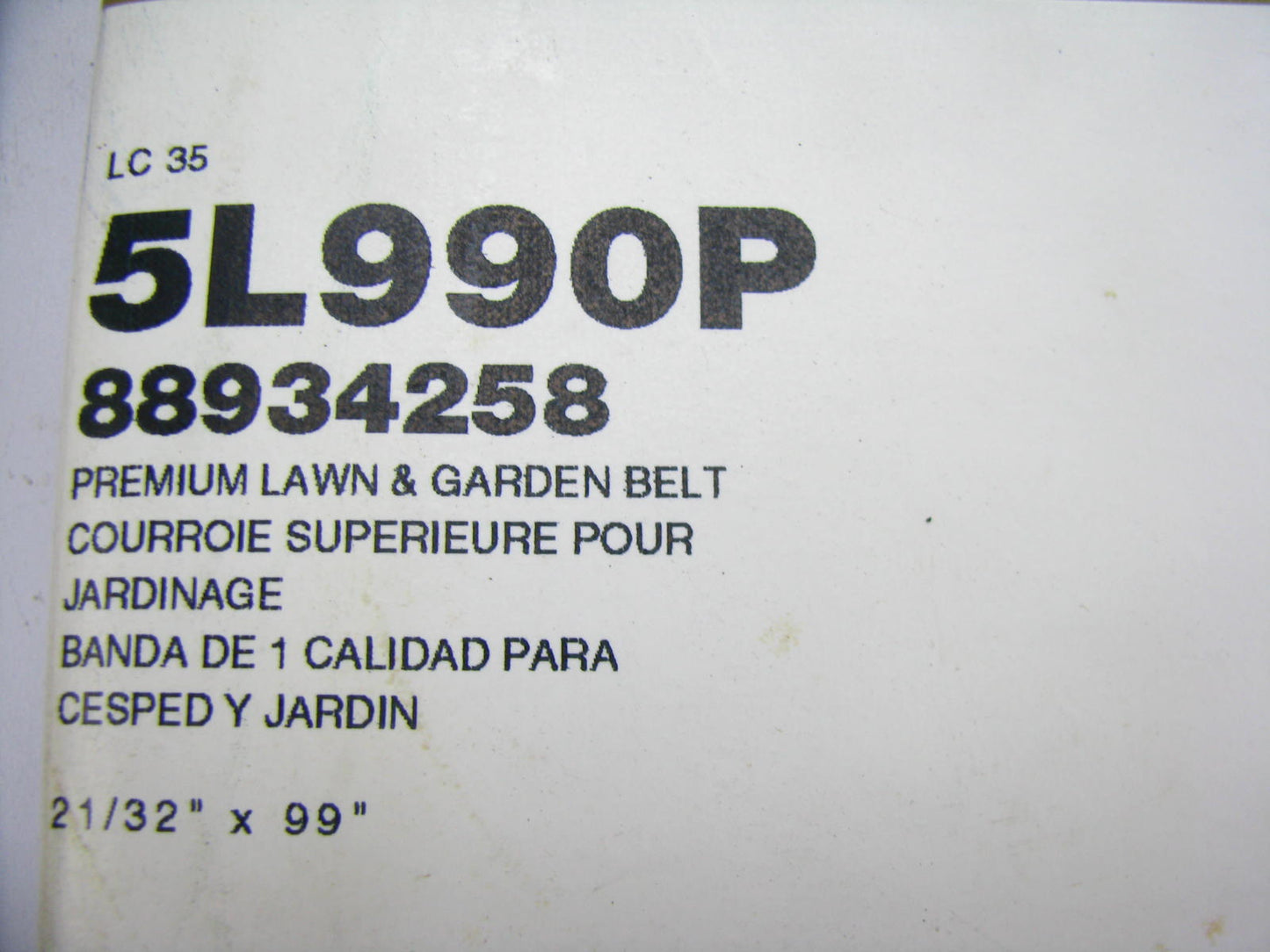 Acdelco 5L990P Lawn & Garden Power Equipment Accessory Drive Belt - 21/32'' X 99''