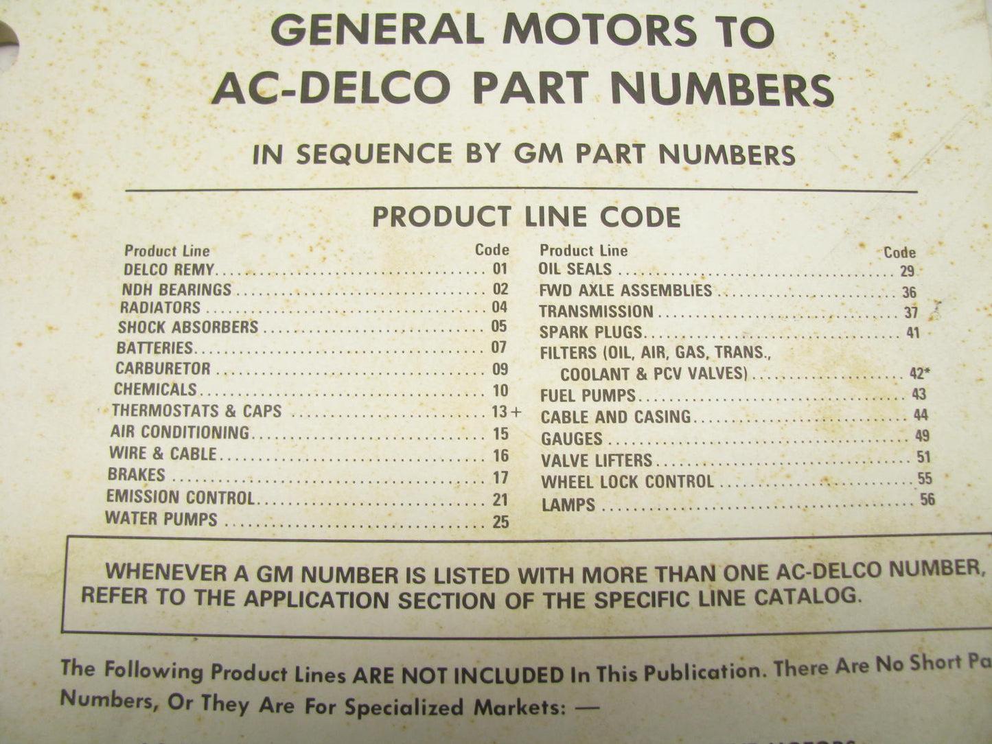 Acdelco 60A-138M Master Conversion List General Motors To AC-Delco 1991, 157 Pgs