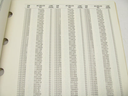 Acdelco 60A-138M Master Conversion List General Motors To AC-Delco 1991, 157 Pgs