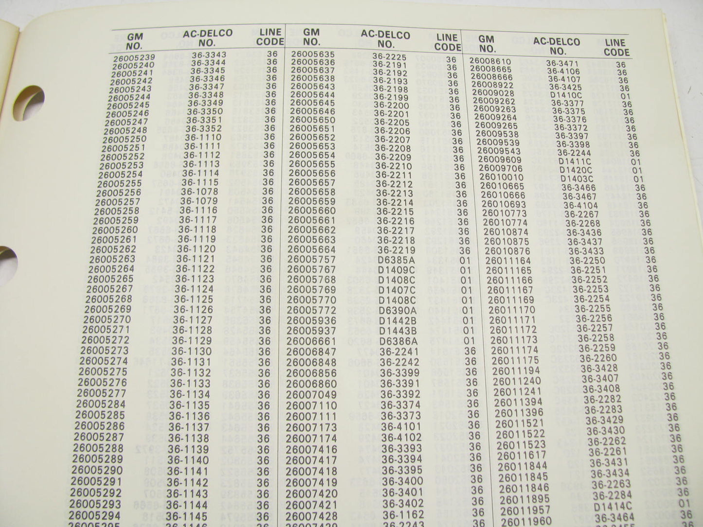 Acdelco 60A-138M Master Conversion List General Motors To AC-Delco 1991, 157 Pgs