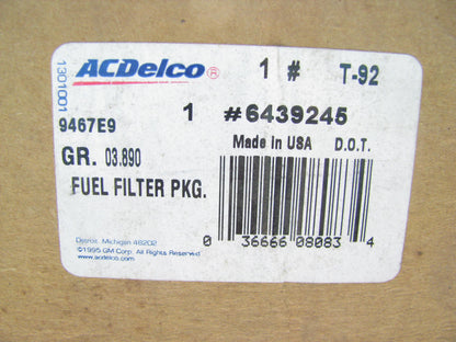 NOS OEM Acdelco 6439245 GMC Diesel Fuel Filter W/ Adapter Plate