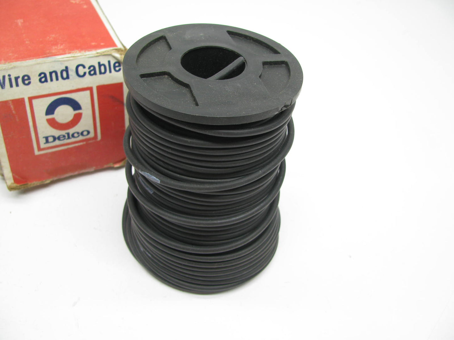 Vintage NOS Delco 814-BX Automotive Primary Wire - 100 Feet, Black, 14 Gauge