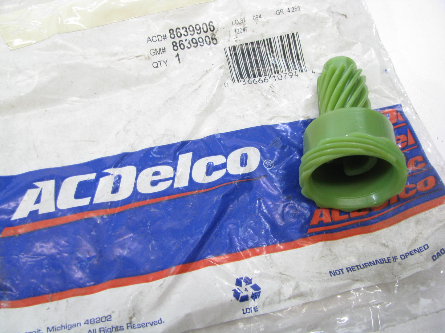 Acdelco 8639906 THM200-4R Speedometer Drive Gear 10 Teeth Green