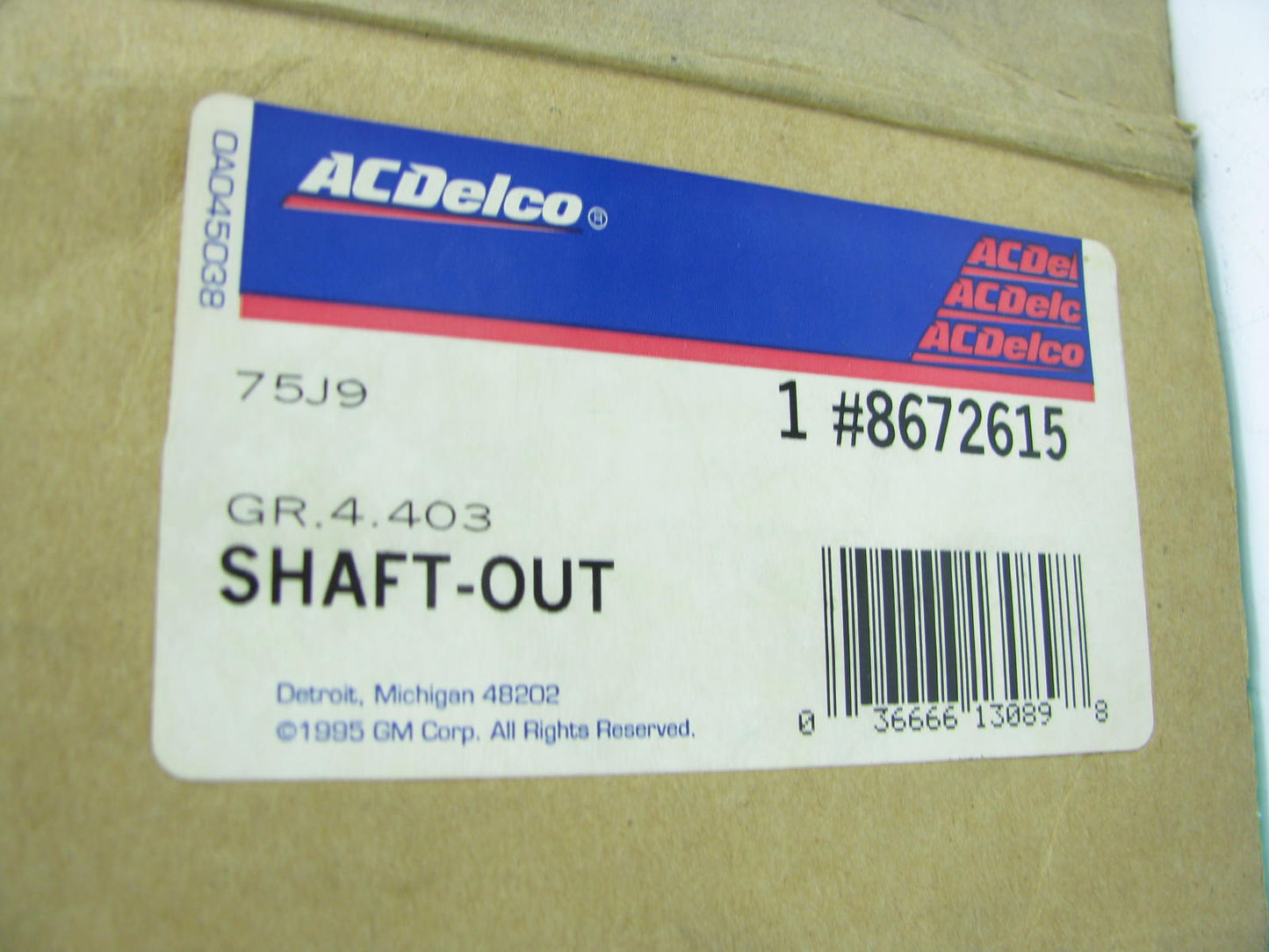 NOS OEM GM 5-speed GETRAG Manual Transmission Mainshaft 1991-1993 C1500 C2500