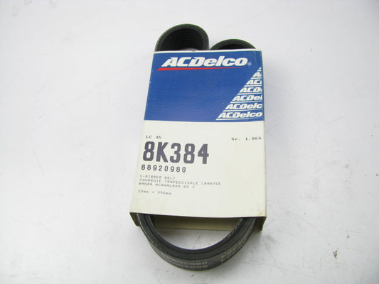 Acdelco 8K384 Serpentine Belt - 1.12'' X 39.00'' - 8 Ribs