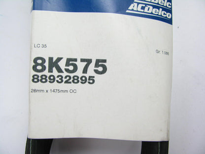 Acdelco 8K575 Serpentine Belt - 1.12'' X 58.00'' - 8 Ribs