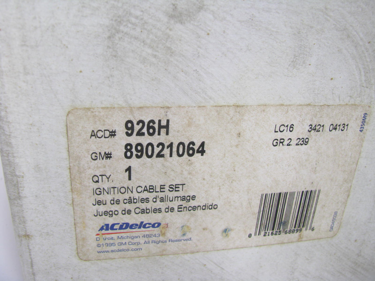 Spark Plug Wire Set ACDelco 926H For 1994 Mazda MX-3 1.8L-V6