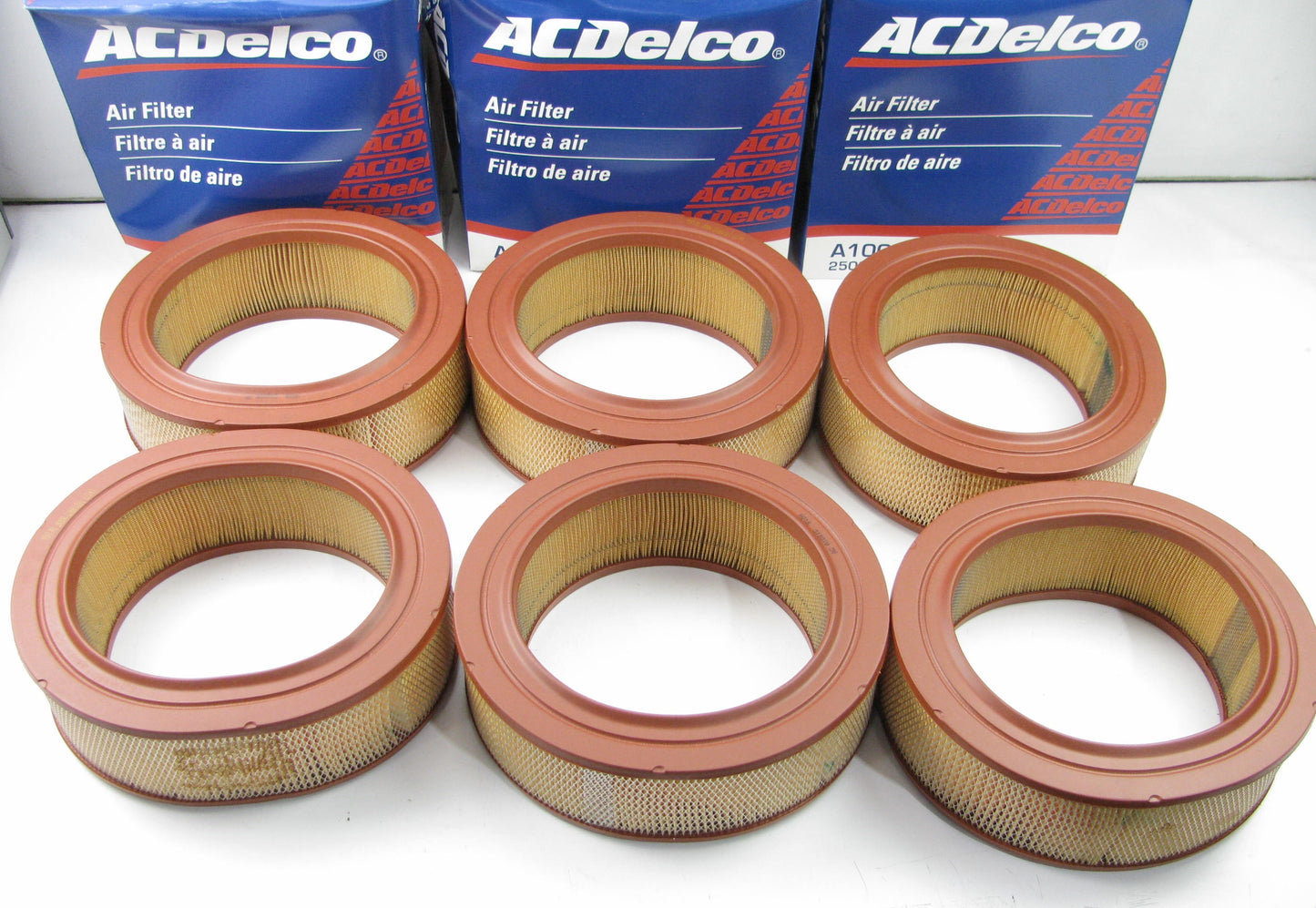 (6) Acdelco A1001C Engine Air Filters - 25096097