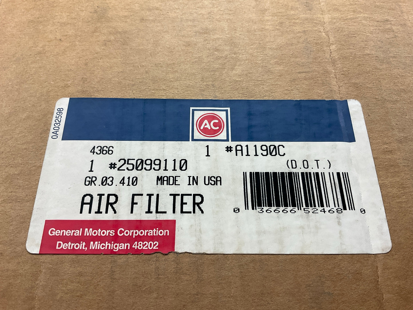 Acdelco A1190C Air Filter - F1HT-9600-GA, E7HZ-9601-A, FA1078, A84694