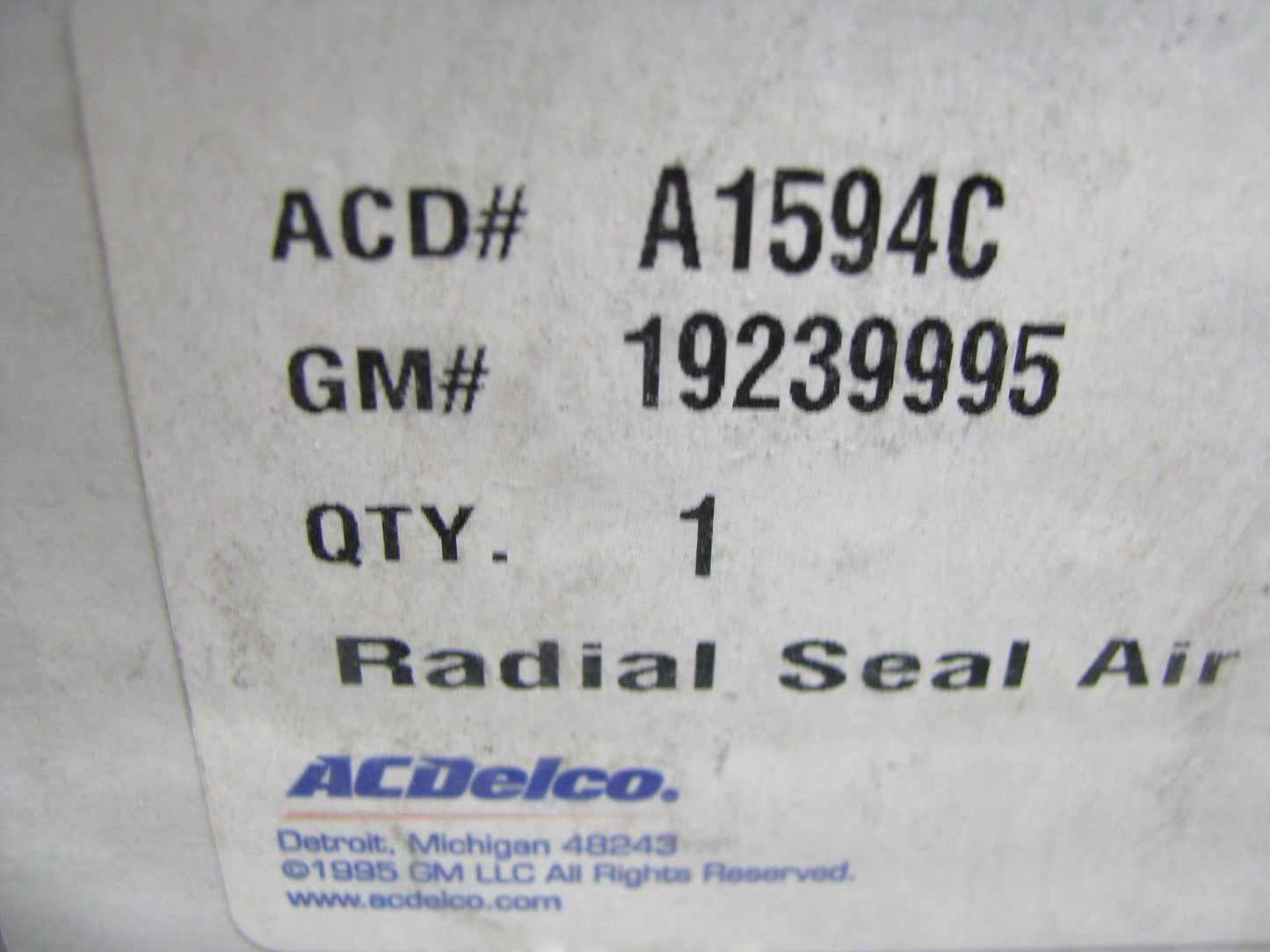 Acdelco A1594C Air Filter Replaces CA7486SY 46478 LAF4502 AF25126M P532502 88478