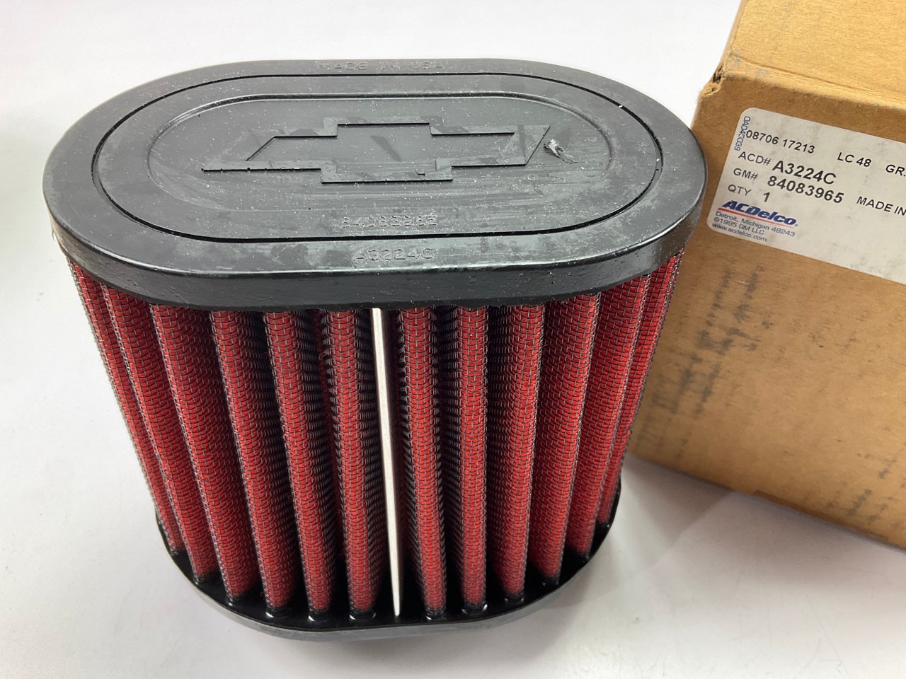 UNIVERSAL Ac Delco A3224C High Flow Air Filter 3'' Inlet, 6'' Tall For Chevy, GMC