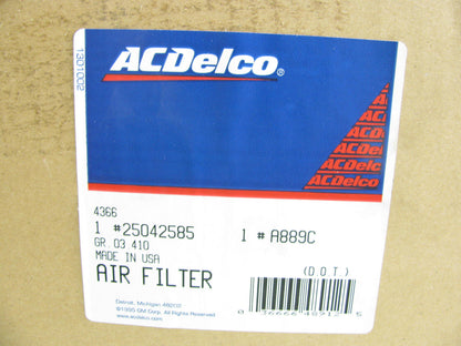 Acdelco A889C Air Filter Replaces 25042585 CAK2523 42522 A63028 LAF9001 AF514