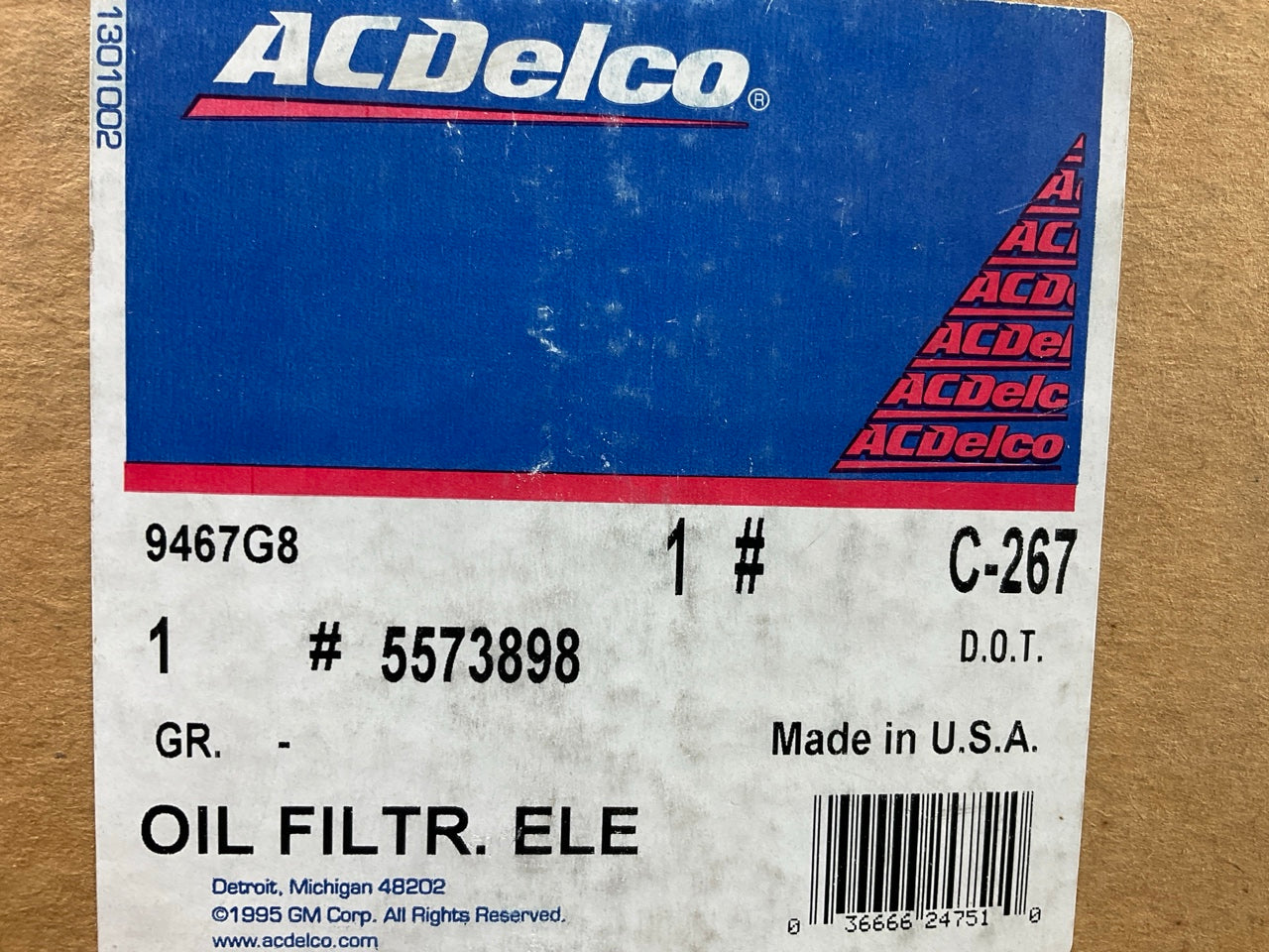 (2)  Ac Delco C267 Diesel Engine Oil Filters OEM GM 5573898, Replaces Fram C175E