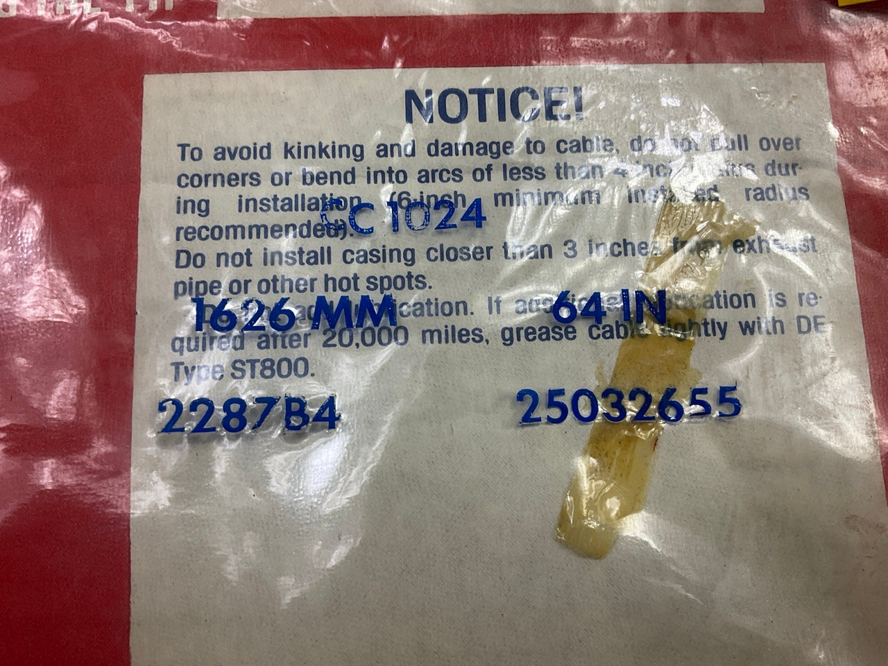NOS Delco CC1024 64'' Speedometer Cable OEM GM 25032655 - 1970-1977 Firebird