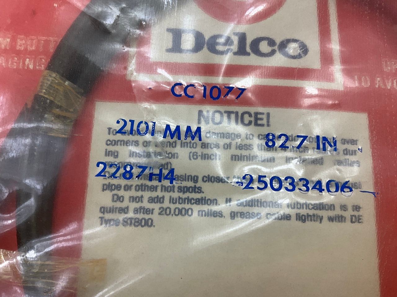 NOS Delco CC1077 Speedometer Cable OEM GM 25033406