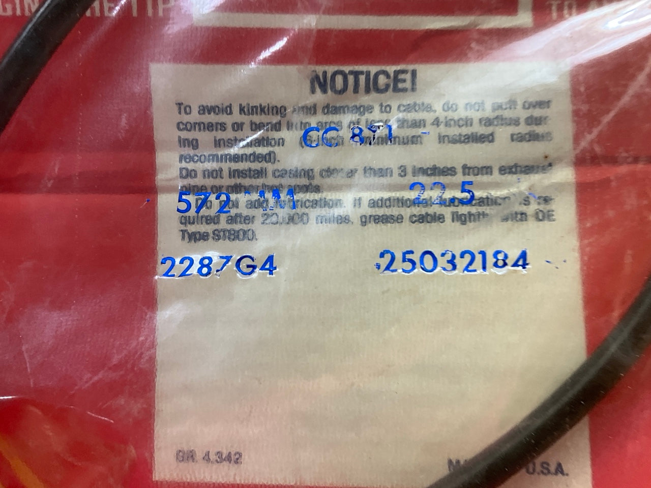 Acdelco CC871 Speedometer Cable - 25032184