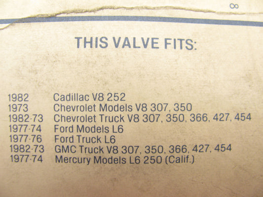 Acdelco CV769C PCV Valve - CV769B FV178 PCV178 6P1043 9765 PCV220 6P1053