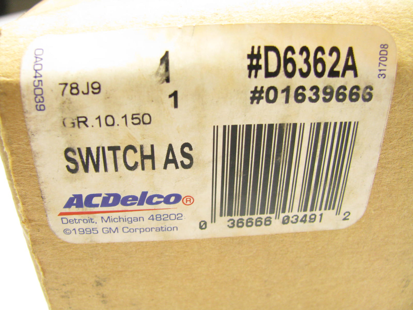 ACDelco D6362A Wiper Cruise Control Mirror Switch - 1986-1988 Eldorado, Seville