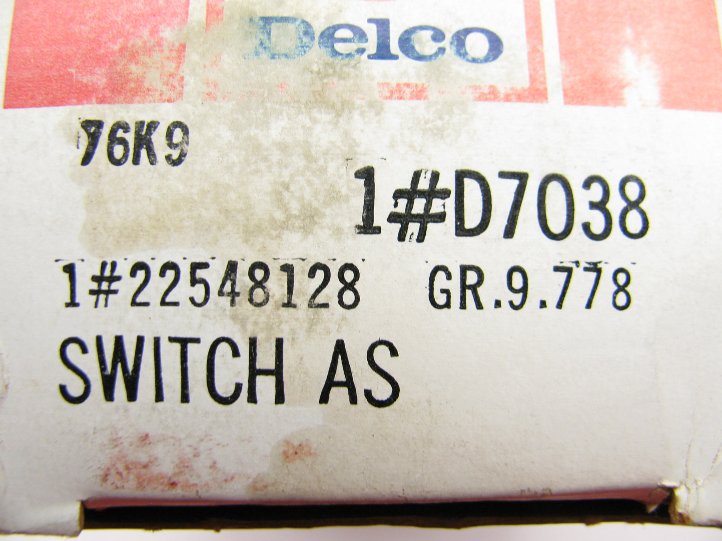 NEW OEM Acdelco D7038 Rear Window Defroster Switch 1990-1991 Buick Skylark