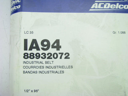 Acdelco IA94 / 88932072 Accessory Drive Belt - 1/2'' X 96''