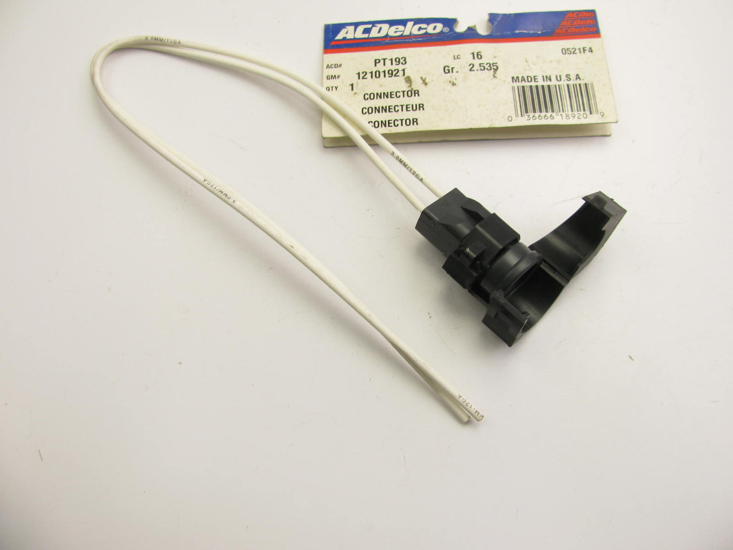 Acdelco PT193 Power Brake Booster Switch Connector - 12101921