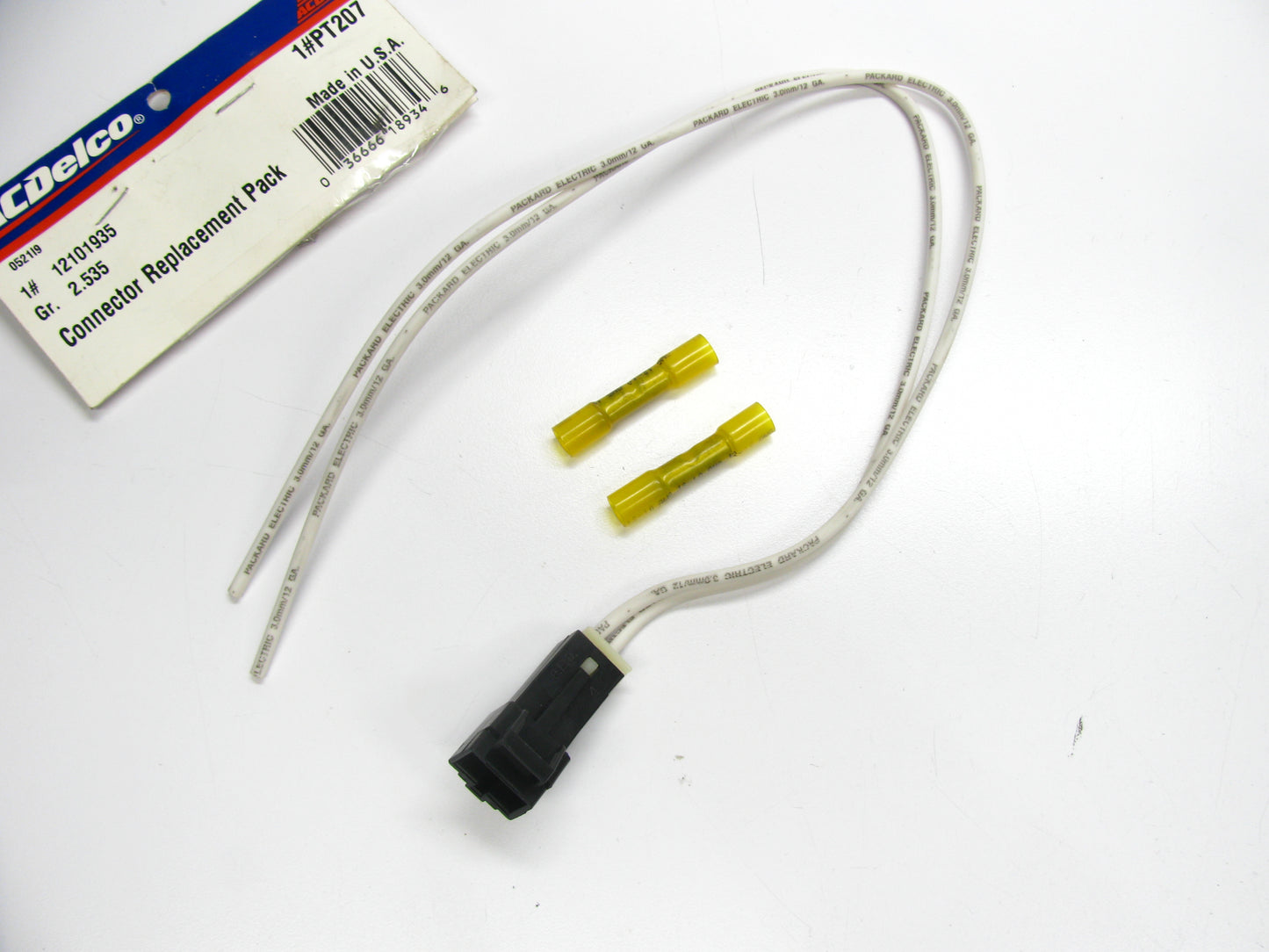 Acdelco PT207 Power Seat Wiring Harness Pigtail Connector - 12101935