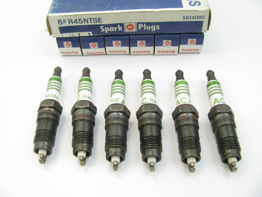 (6) Acdelco R45NTSE Green Stripe Copper Resistor Spark Plugs - GM# 5614060